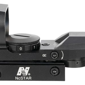 NcStar D4B Red Four Reticle Reflex Optic  1x 24x34mm 3 MOA Multi Reticle Black Anodized Aluminum