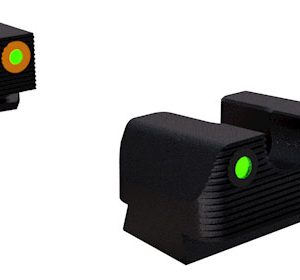 Rival Arms RA1A231G Night Sights for G17/G19 Black | Green Tritium Orange Ring Front Sight Green Tritium Black Ring Rear Sight
