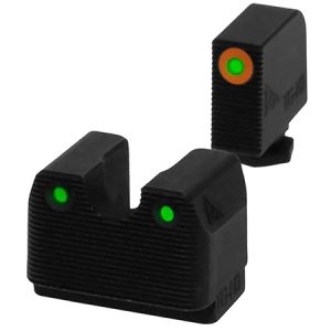 Rival Arms RA4A231G In-Line MOS Night Sights for G17/G19  Black | Green Tritium Orange Ring Front Sight Green Tritium White Ring Rear Sight