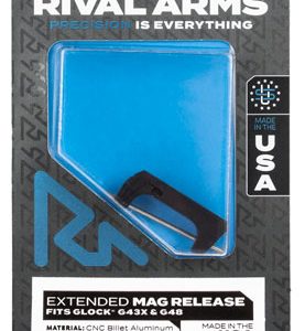 Rival Arms RA72G004A Magazine Release  Extended Black Anodized Aluminum for Glock 43X, 48