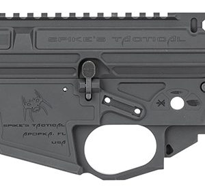 Spikes Tactical STSB920 Upper/Lower Set  AR-15 9mm Compatible w/Glock Mags, Black Hardcoat Anodized