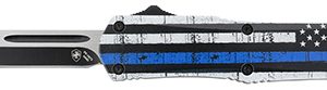 Templar Knife SBTB231 Back The Blue Gen II Small 2.75" OTF Tanto Plain Black 440C SS Blade Blue/White/Black Zinc Aluminum Alloy Handle Features Glass Breaker/Pocket Clip