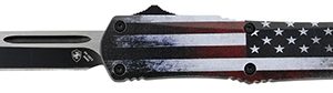 Templar Knife SUS231 US Flag Gen II Small 2.69" OTF Tanto Plain Black Oxide Stonewashed 440C SS Blade/4.31" US Flag Aluminum Handle Features Glass Breaker Includes Pocket Clip/Sheath
