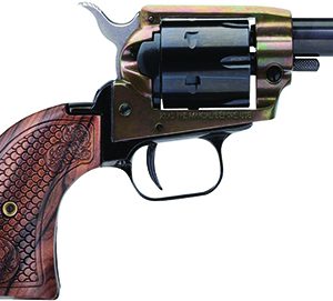 Heritage Mfg BK22CH2WBRN10 Barkeep  22 LR 6 Shot, 2.67" Black Oxide Steel Barrel, Simulated Case Hardened Zinc Alloy Frame, Black Oxide Cylinder, Custom Scroll Wood Grip, Manual Safety, Exposed Hammer
