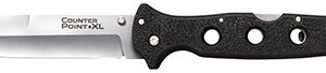 Cold Steel CS10AA Counter Point XL 6" Folding Spear Point Plain Satin AUS-10A SS Blade/Black Griv-Ex Handle Includes Pocket Clip