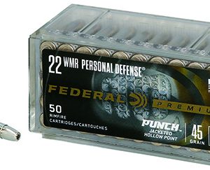 Federal PD22WMR1 Premium Personal Defense Punch 22 WMR 45 gr Jacket Hollow Point 50 Per Box/ 60 Case
