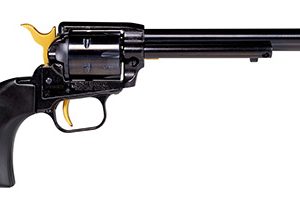 Heritage Mfg RR22B4GLD Rough Rider  22 LR 6 Shot 4.75" Black Oxide Barrel, Cylinder & Frame, Black Laminate Wood Grips Features Gold Accents