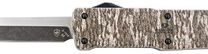 Templar Knife LZMOB321 Premium Weighted Large 3.55" OTF Drop Point Plain Black Oxide Stonewashed Powdered D2 Steel Blade/5.25" Mossy Oak Bottomland Aluminum Zinc Alloy Handle