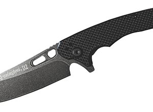 Remington Accessories 15666 EDC  Folding Caper Stonewashed D2 Steel Blade Black G10 Handle Includes Pocket Clip