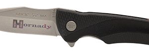 Hornady 99143 Folding Plain Satin w Laser Engraved Logo 420HC SS Blade Black GFN Handle Includes Pocket Clip
