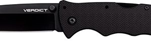Cold Steel CSFLC3T10A Verdict  3" Folding Tanto Plain Black Matte AUS-10A SS Blade/Black G10 Handle Includes Belt Clip
