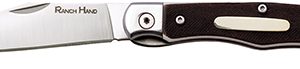 Cold Steel CSFL3RB Ranch Hand  3" Folding Clip Point Plain SK-5 Steel Blade/Brown w/Polished Bolsters Faux Sawed Bone Handle Features Lanyard Hole