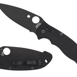 Spyderco C95GPBBK2 Manix 2 XL 3.85" Folding Plain Black DLC CPM S30V SS Blade/Black Textured G10 Handle Includes Pocket Clip