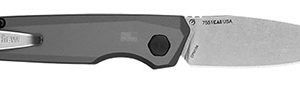 Kershaw 7551 Launch 18 Automatic 2.79" Folding Spear Point Plain Stonewashed CPM 154 SS Blade, Gray Anodized w/Black Oxide Hardware Aluminum Handle, Includes Pocket Clip