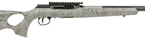Savage Arms 47253 A Series TimberLite 22LR 10+1 18" Black Threaded Carbon Fiber/SS Barrel, Black Picatinny Rail Steel Receiver, Gray w/Black Webbing Synthetic Fixed Thumbhole Stock