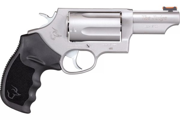 Taurus Judge Revolver - Stainless Steel | 45 Colt / 410 ga | 3" Barrel | 5rd | Rubber Grip | Fiber Optic Sight
