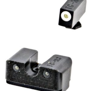 TruGlo TG231G1W Tritium Pro  Low, White Outline Tritium Front/Green Tritium Rear/Black Nitride Fortress Frame, Compatible w/Most Glock Except MOS, Front Post/Rear Dovetail Mount