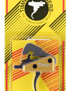 Timney Triggers 670 Competition Trigger  Single-Stage Curved Trigger with 4 lbs Draw Weight & Black/Gold Finish for AR-10