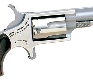 North American Arms 22LLR Mini-Revolver  22 LR 5 Shot 1.63" Barrel, Overall Stainless Steel Finish, Rosewood Birdshead Grip