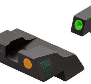 Meprolight USA 102263301 Tru-Dot Sight Set Green Tritium Front/Orange Tritium Rear/Black Frame, Compatible w/Glock 26/27 Front Post/Rear Dovetail Mount