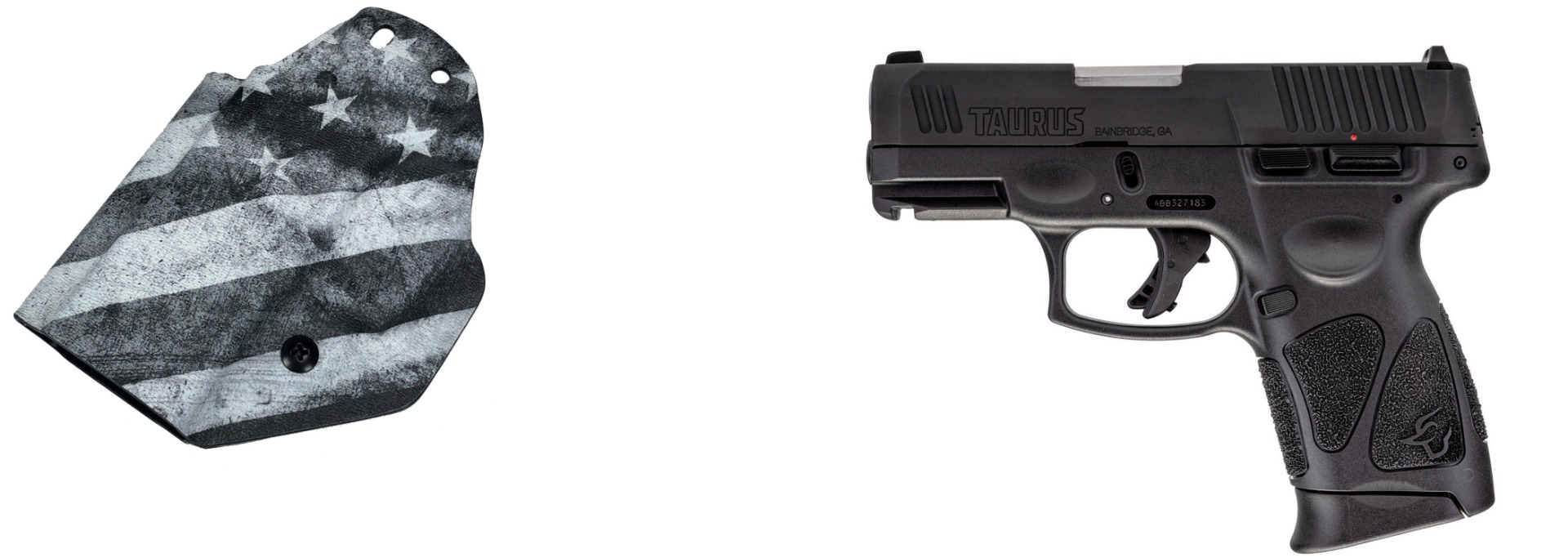Taurus G3C Compact Pistol - Black | 9mm | 3.2" Barrel | 10rd | w/ BW MFT Flag Holster