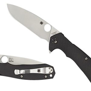 Spyderco C234CFP Amalgam  3.80" Folding Drop Point Plain Satin CPM S30V SS Blade/Black Textured Carbon Fiber/G10 Handle Includes Pocket Clip