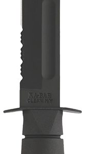 Ka-Bar 1212 Fighting/Utility  7" Fixed Clip Point Part Serrated Black 1095 Cro-Van Blade, Black Kraton G Handle, Includes Sheath