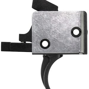CMC Triggers 92501 Drop-In  Single-Stage Curved Trigger with 4-4.50 lbs Draw Weight & Black/Silver Finish for AR-15/AR-10