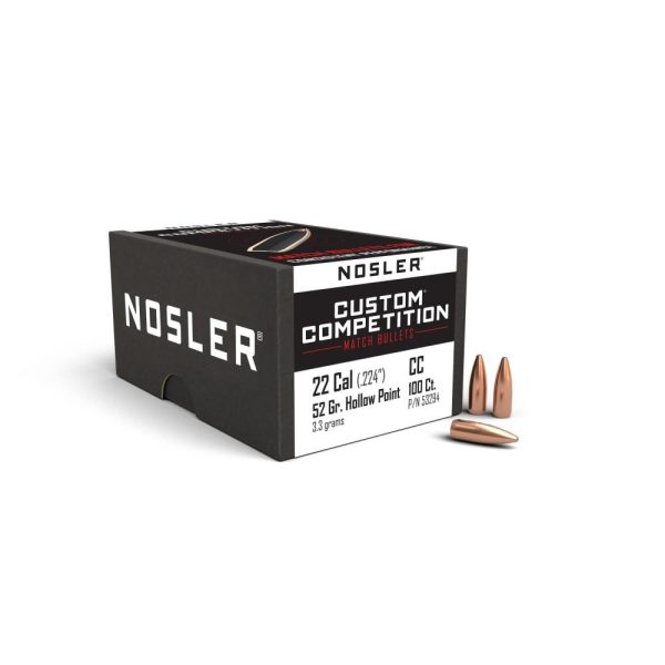 Nosler Custom Competition Bullets .22 cal .224" 52 gr HPBT 100/ct