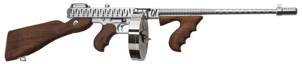 Thompson T150DCRTS 1927A-1 Deluxe 45 ACP Caliber with 16.50" Barrel, 20+1 Capacity (Stick), 50+1 Capacity (Drum), Hard-Chrome w/Tiger Stripe Metal Finish, American Walnut Stock Wood Grip Right Hand