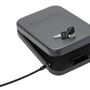 SnapSafe 75200 Lock Box Large Key Entry Black Steel Holds 1 Handgun 9.50" L x 6.50" W x 1.75" D