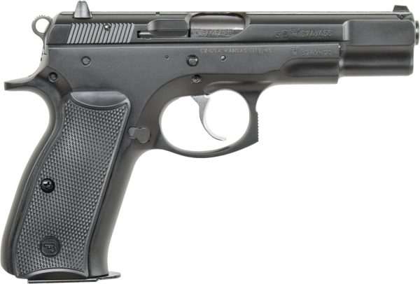CZ-USA 01102 CZ 75 B *CA Compliant 9mm Luger 10+1 4.60" Black Steel Barrel, Black Serrated Steel Slide, Black Polycoat Steel Frame w/Beavertail, Black Plastic Grip