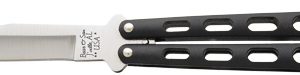 BEAR & SON BUTTERFLY KNIFE - 3.58" BLACK/SS CLIP POINT