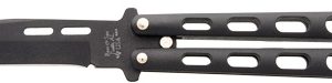 BEAR & SON BUTTERFLY KNIFE - 3.58" BLACK TANTO BLADE
