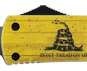 Templar Knife MDTOM331 Don't Tread on Me Gen II Slim 3.50" OTF Drop Point Plain Black 440C SS Blade Red,White,Blue,Yellow Zinc Aluminum Alloy Handle Features Glass Breaker/Pocket Clip