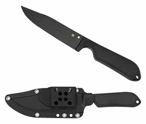 Spyderco FB04PBB Street Bowie  5.05" Fixed Clip Point Plain Black DLC VG-10 SS Blade/Black Textured FRN Handle Includes Sheath w/G-Clip