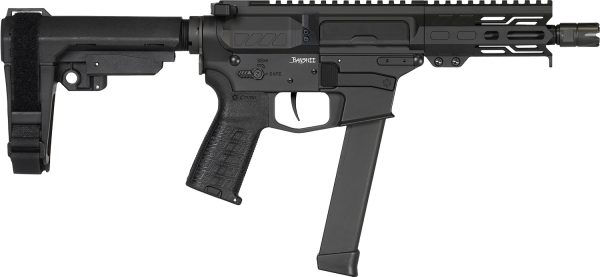 CMMG 99A890FAB Banshee MKGS 9mm Luger 33+1 5" Black Nitride Medium Taper Threaded Barrel, EML 4" M-LOK Handguards, Black Armor Cerakote Aluminum Picatinny Rail Receiver, CMMG Zeroed Grips