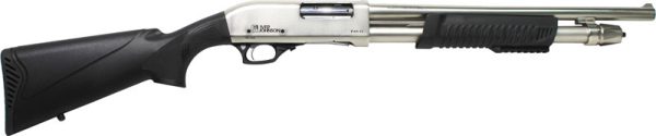 IVER JOHNSON PUMP 12GA. 3" - 18" CYLINDER SATIN NICKEL SYN