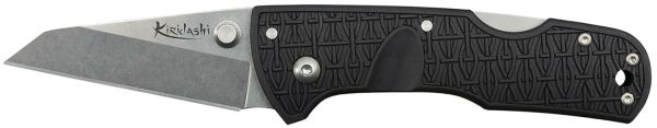 Cold Steel CS20KPL Kiridashi  2.50" Folding Sheepsfoot Plain 4116 Stainless Steel Blade/Black Griv-Ex Handle Includes Pocket Clip