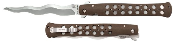 Cold Steel CS-26SXK6 Ti-Lite  6" Folding Plain Kris AUS 10A Steel Blade/ Black Griv-Ex Handle