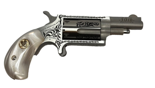 Mini-Rev 22Mag 50th Anni SS/White Prl Grip 5rd
