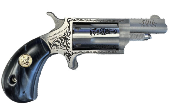 Mini-Rev 22Mag 50th Anni SS/Blk Pearl Grip 5rd