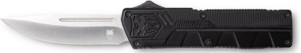CobraTec Knives BCTLWDNS Lightweight  3.25" OTF Drop Point Plain D2 Steel Blade/Black Aluminum Handle Includes Pocket Clip