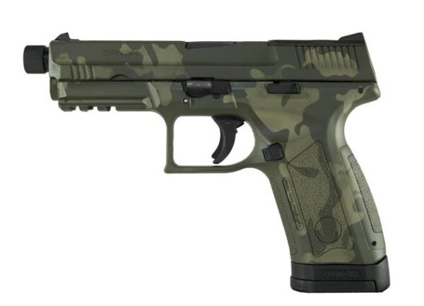 EAA MC9 DISRUPTOR: 9MM STRIKER FIRE OPTICS READY ACESSORY RAIL  INTERCHANGABLE BACK STRAP INTEGRAL TRIGGER SAFETY LASER CAMO EXTENDED THREADED BARREL AND PROTECTOR NUT  REVERSABLE MAGAZINE RELEASE ODCAM