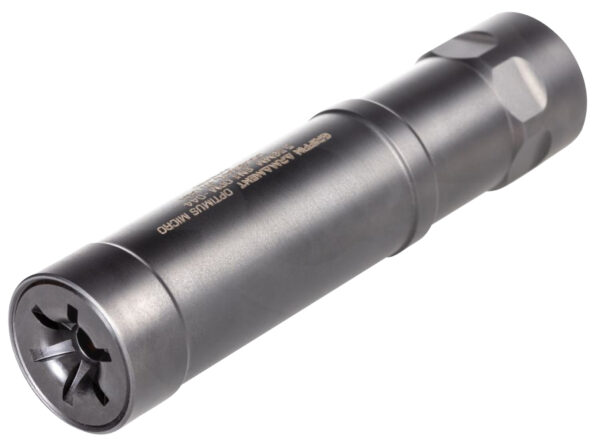 Griffin Armament GAOPTM Optimus Micro 22 Cal (Rimfire) 1.10" 1/2"-28 tpi, Black Nitride Stainless Steel, Direct Thread Mount Included