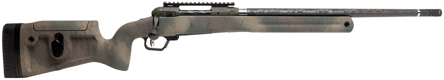 Savage Arms 58158 110 Pro Pursuit 6.5 PRC 3+1 20" Olive Dark Green Cerakote Earth-Tone Camo/Black Web Right Hand