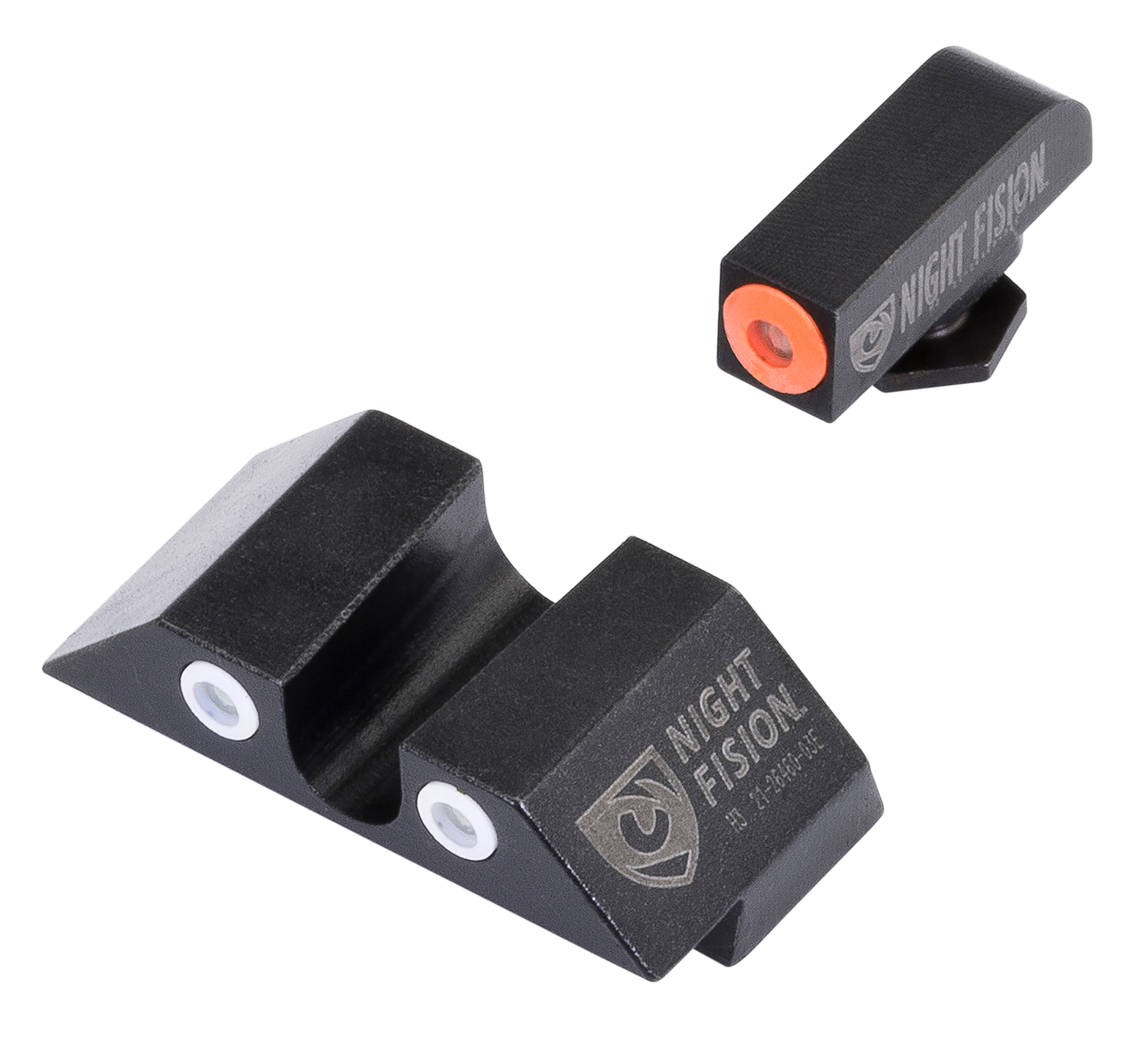 Night Fision GLK003007OGW Tritium Night Sights For Glock Green Tritium Orange Outline Front Sight- Green Tritium White Outline Rear Sight Glock 42/43/43X