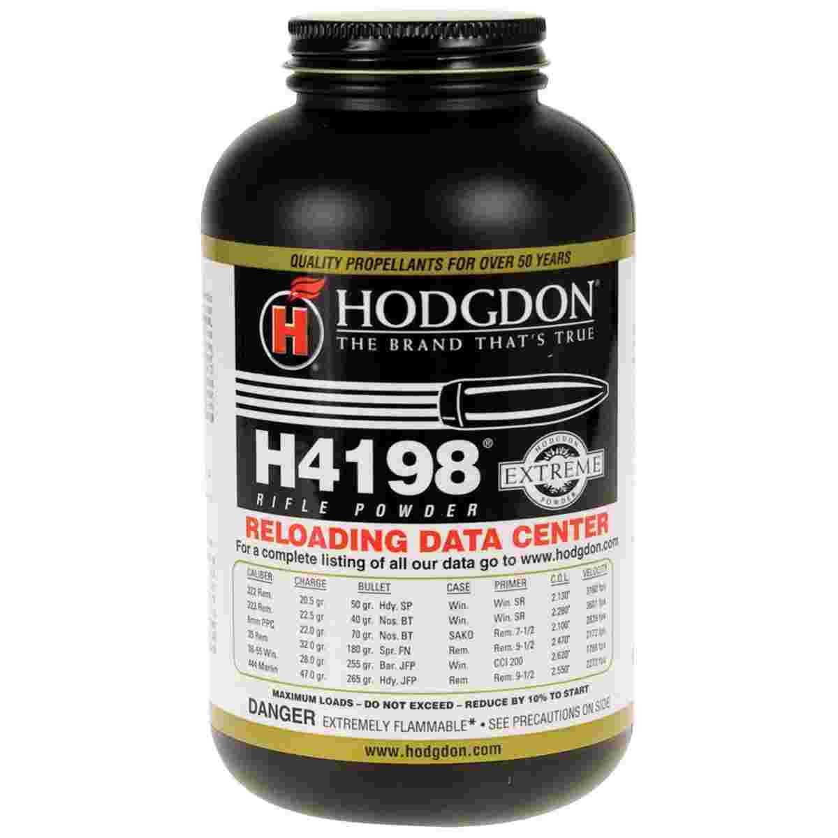 Hodgdon Extreme H4198 Rifle Powder - 1lbs