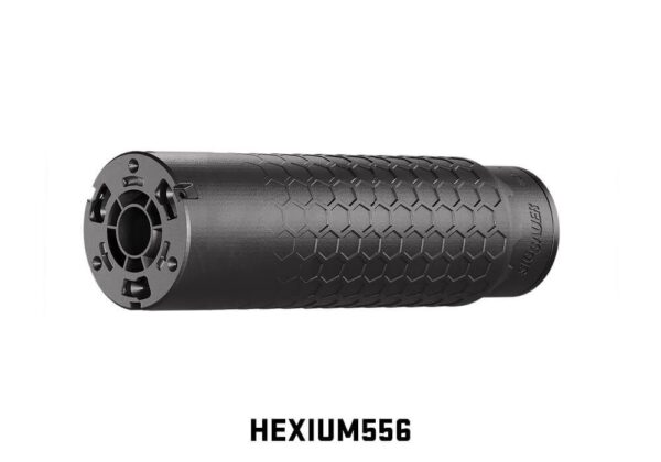 SIG SAUER HEXIUM556 5.56NATO SUPPRESSOR HUB TAPER D.T. MOUNT, BLACK, 3D PRINT TITAIUM CORE 1/2X28