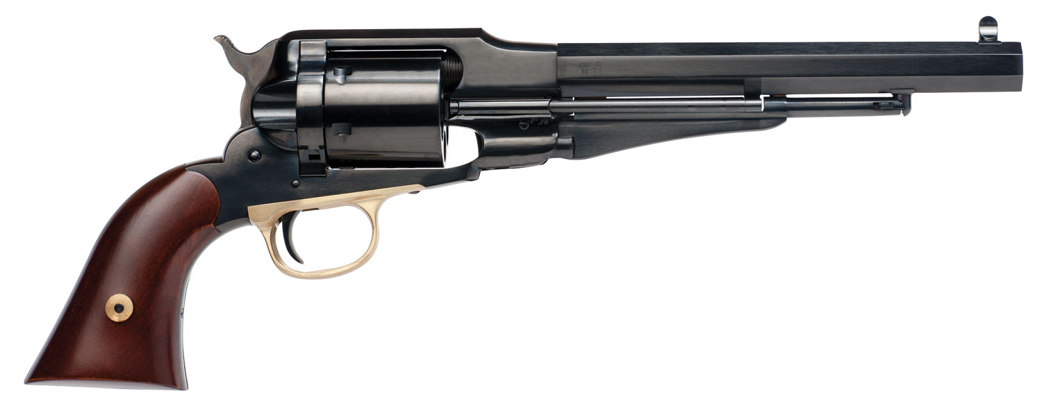 Cimarron CA1000 1858 New Model Army 45 Colt (Long Colt) 6rd Shot 8" Blued Octagon Barrel, Blued Cylinder, Blued Steel Frame, Walnut Grip, Exposed Hammer